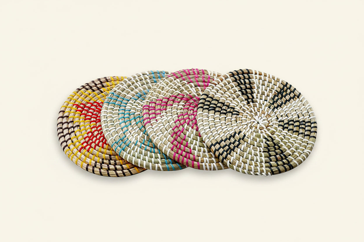 Environmentally Friendly Woven Straw Dining Coasters