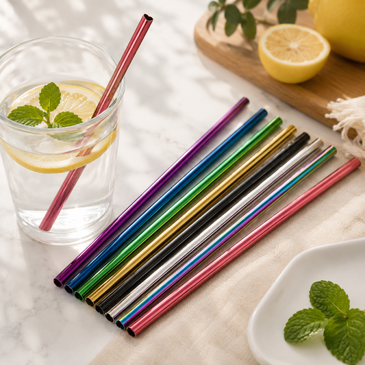 Reusable Heart Shaped Stainless Steel Straws