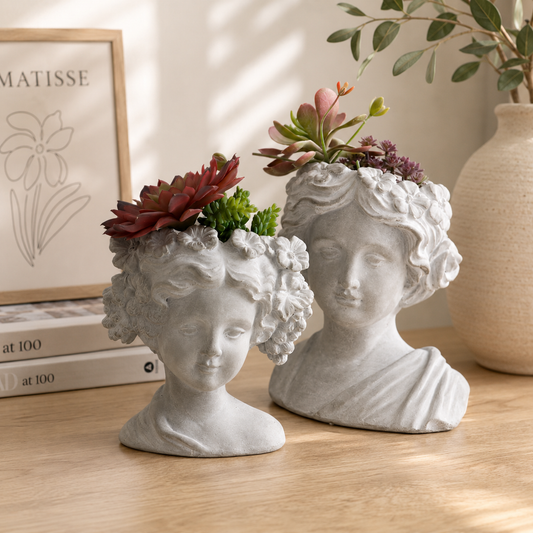 Statue Portrait Decor Flowerpot