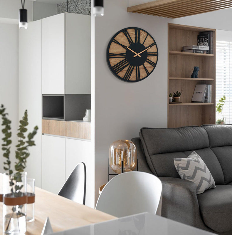 Retro Wood Wall Clock