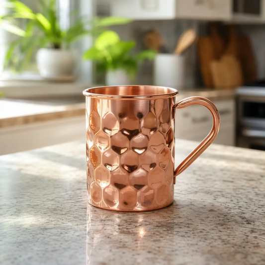Embossed copper mule mug, 475 ml