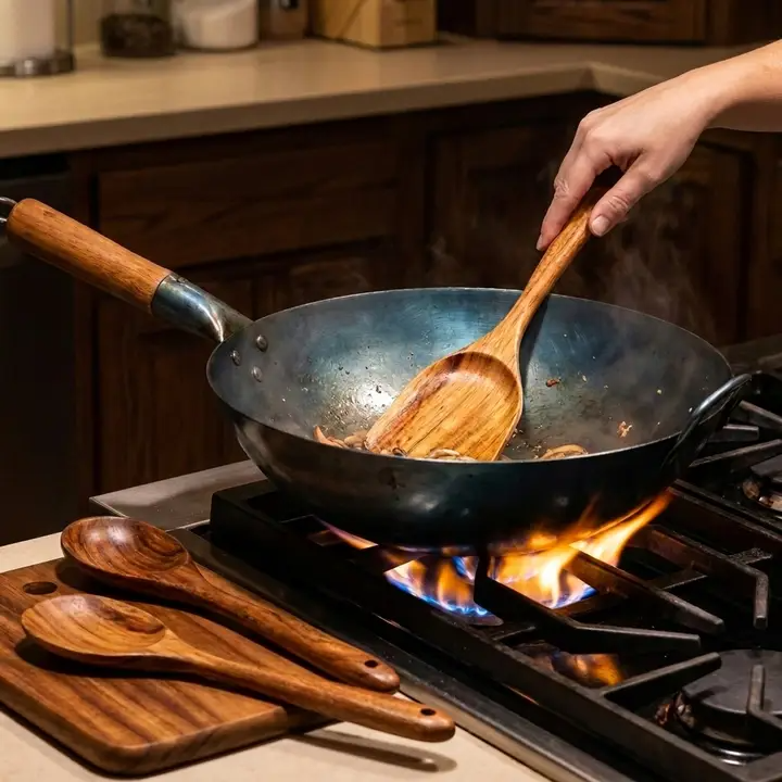 Acacia wood cooking utensil set – view 3