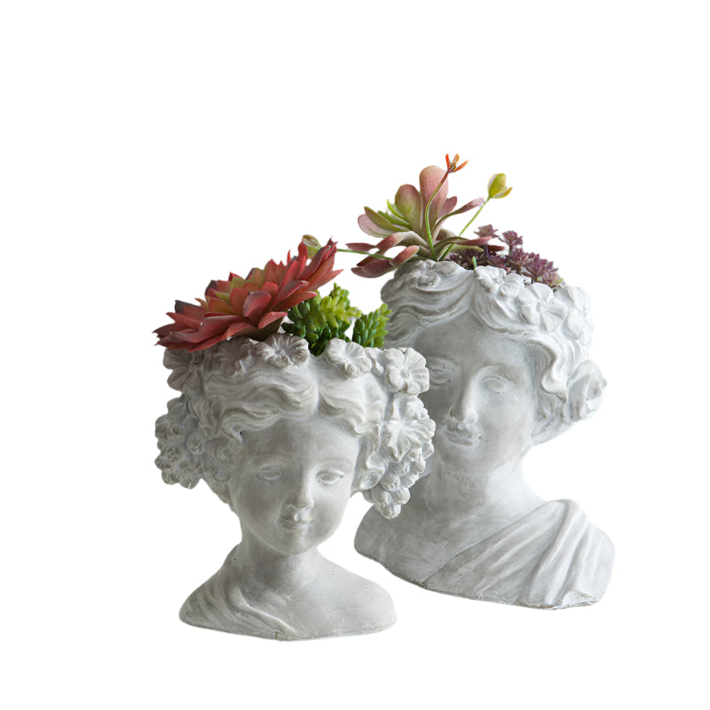 Statue Portrait Decor Flowerpot