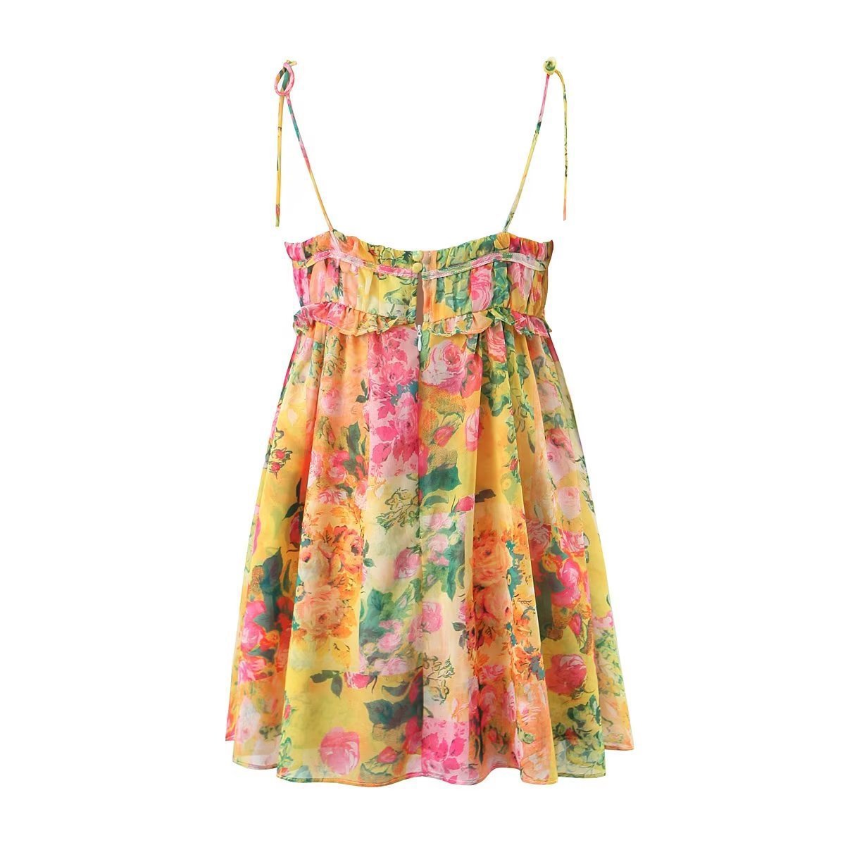 Flowers Print Suspender Summer Dress