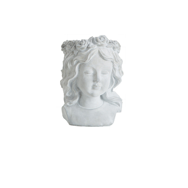 Statue Portrait Decor Flowerpot