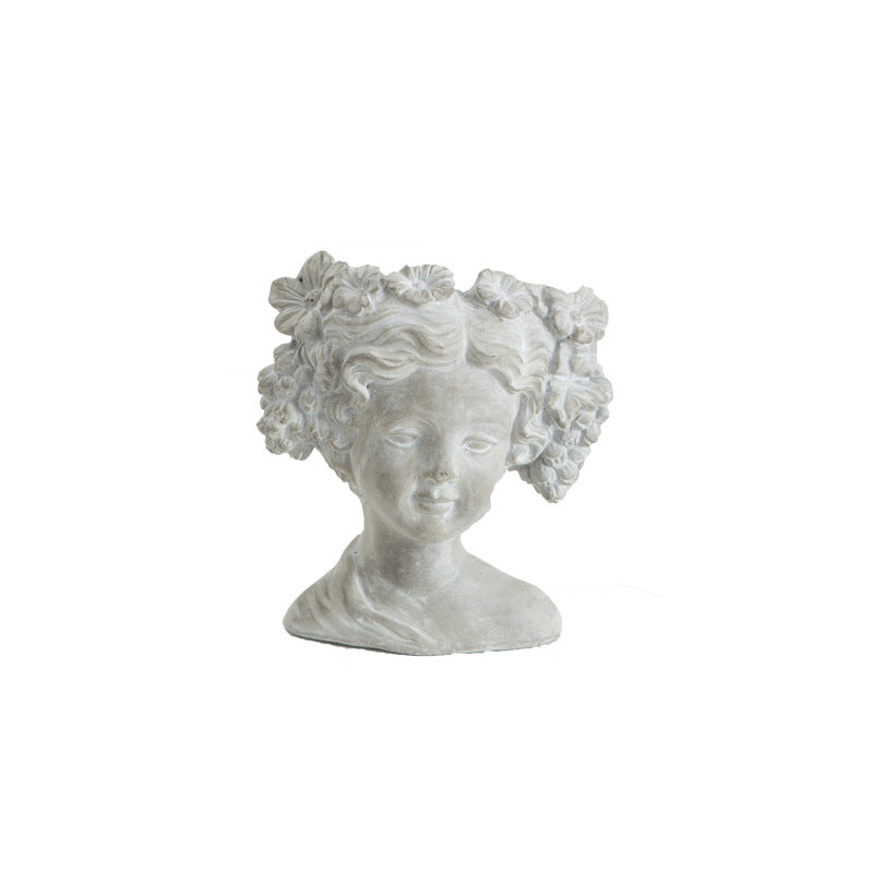 Statue Portrait Decor Flowerpot