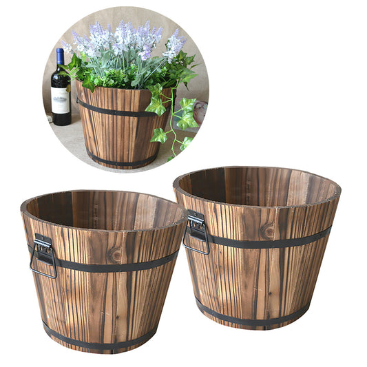 Carbonized Anticorrosive Solid Wood Flower Pots