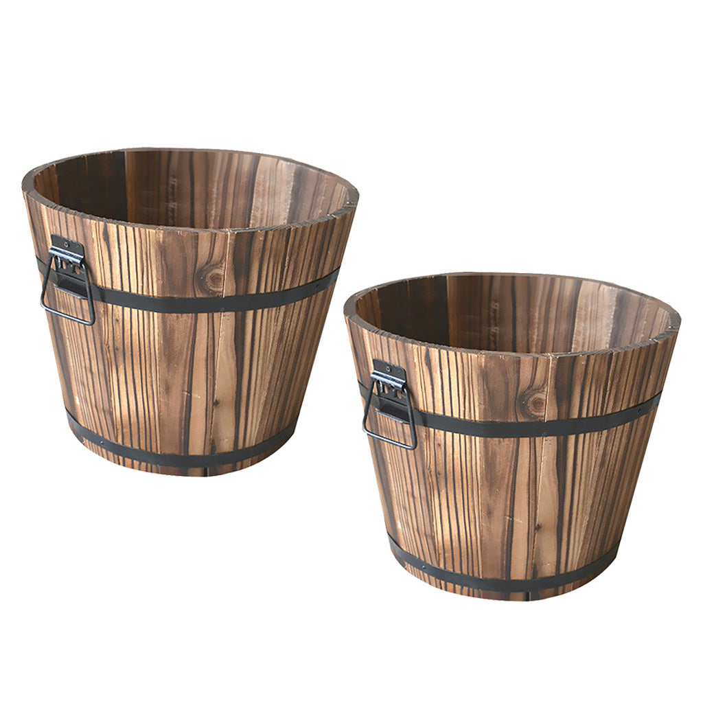 Carbonized Anticorrosive Solid Wood Flower Pots