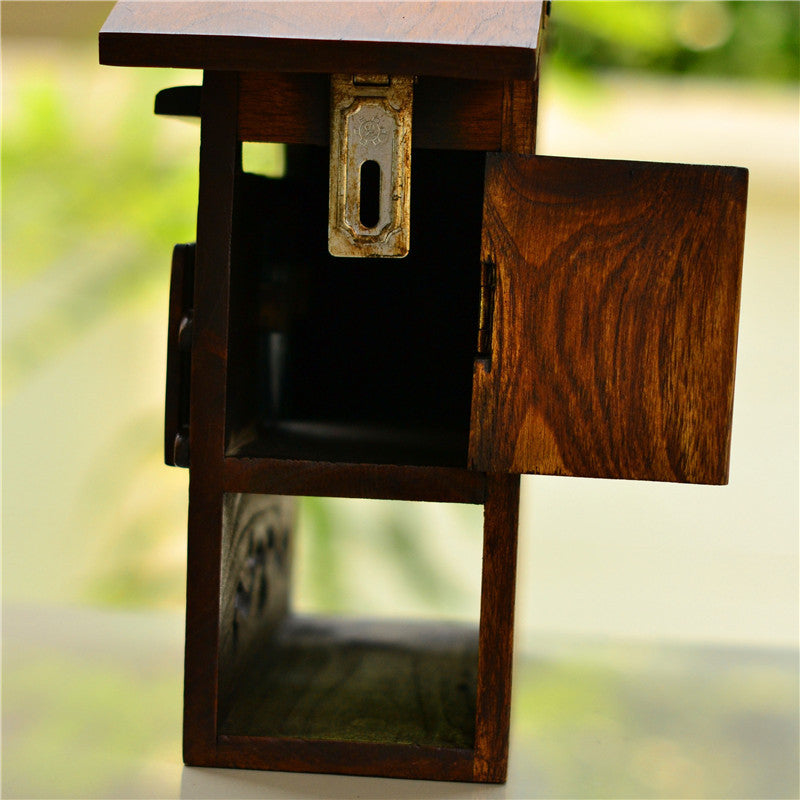 Solid Wood Carved Letter Box