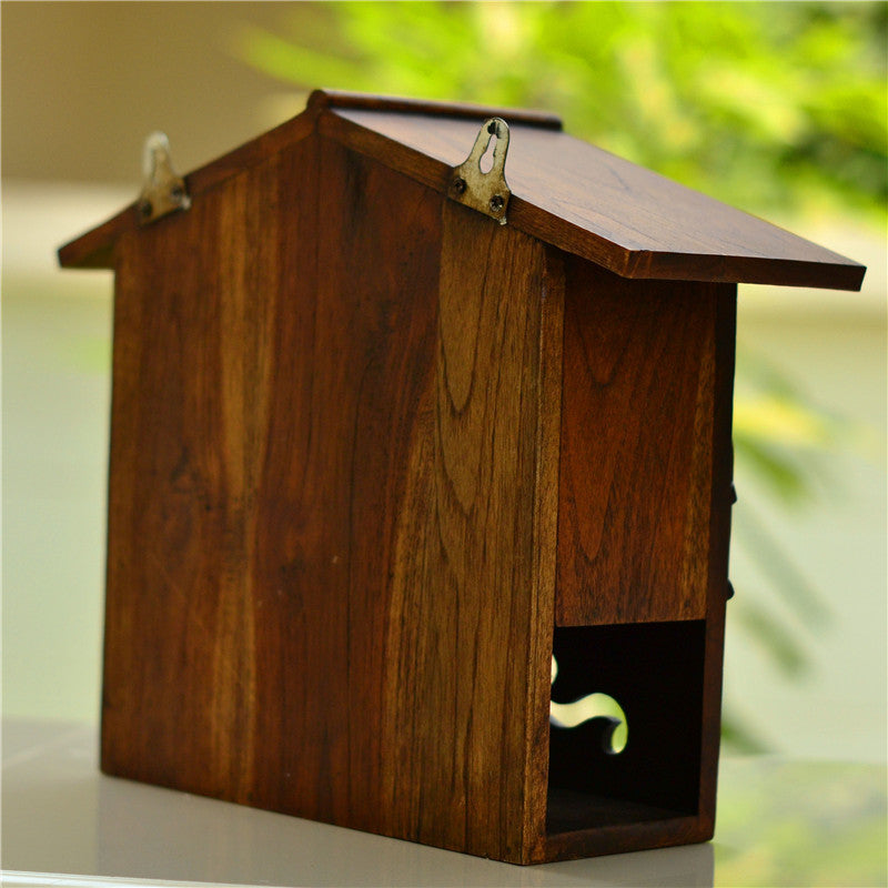 Solid Wood Carved Letter Box