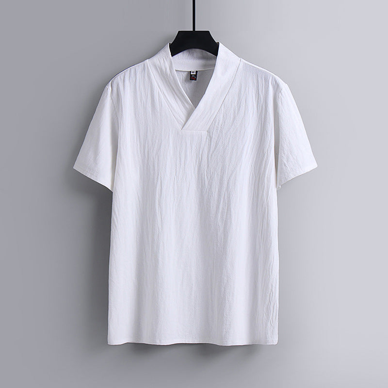 Men's Short Sleeved V-neck T-shirt