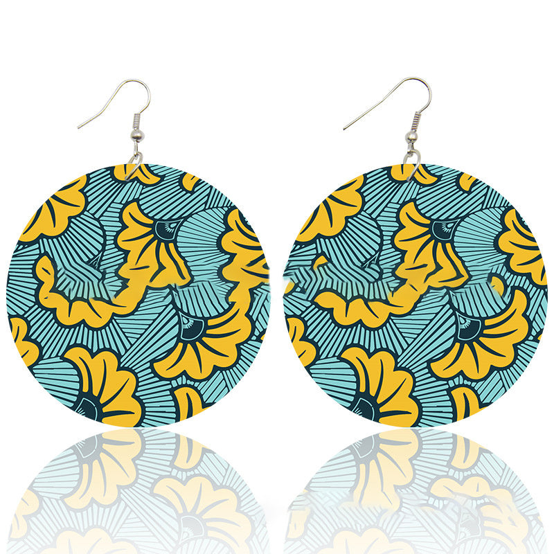 Painted Wood Earrings