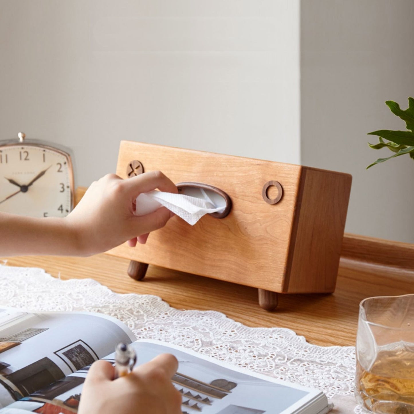 Solid Wood Handcrafted Tissue Box (Walnut Wood)