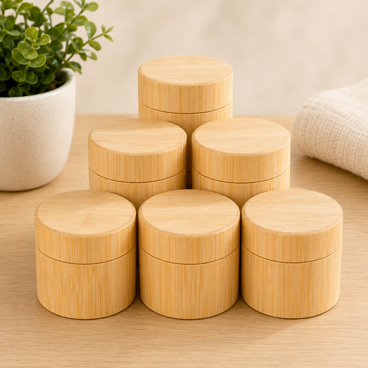Bamboo Cosmetic Storage Cup