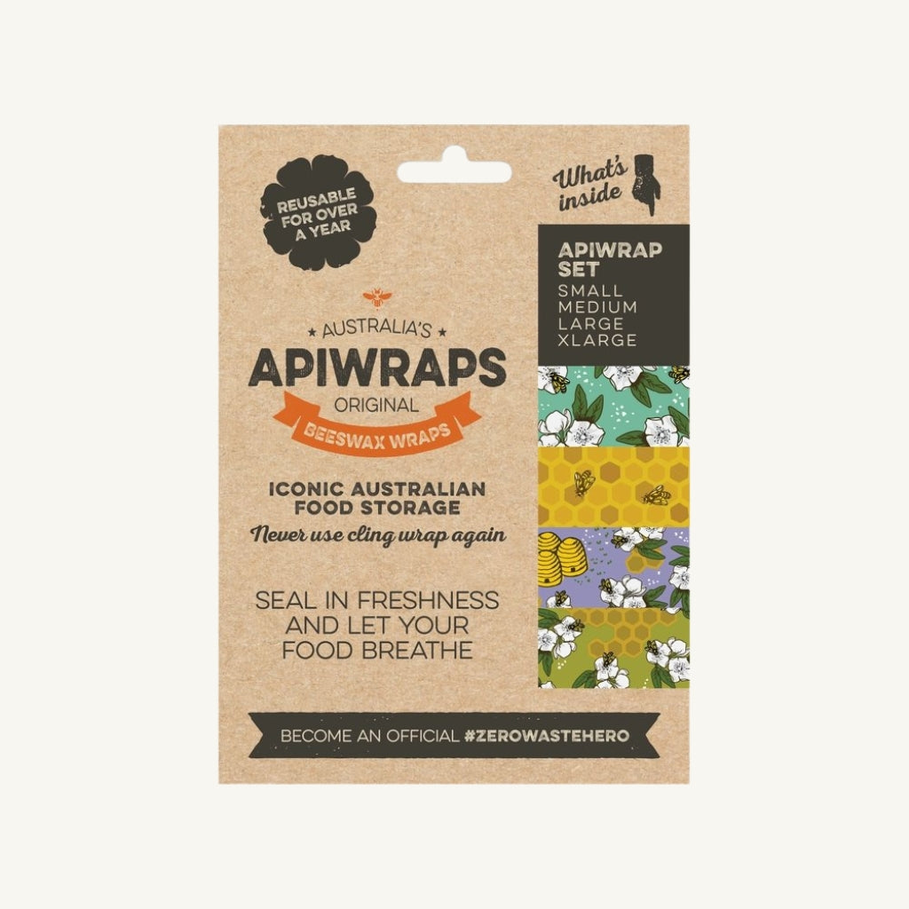 Reusable Beeswax Food Wraps – 4 Pack