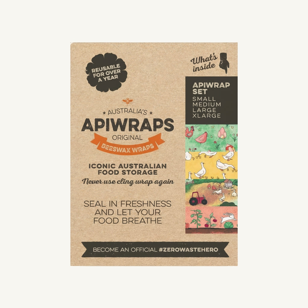 Reusable Beeswax Food Wraps – 4 Pack