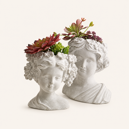 Statue Portrait Decor Flowerpot