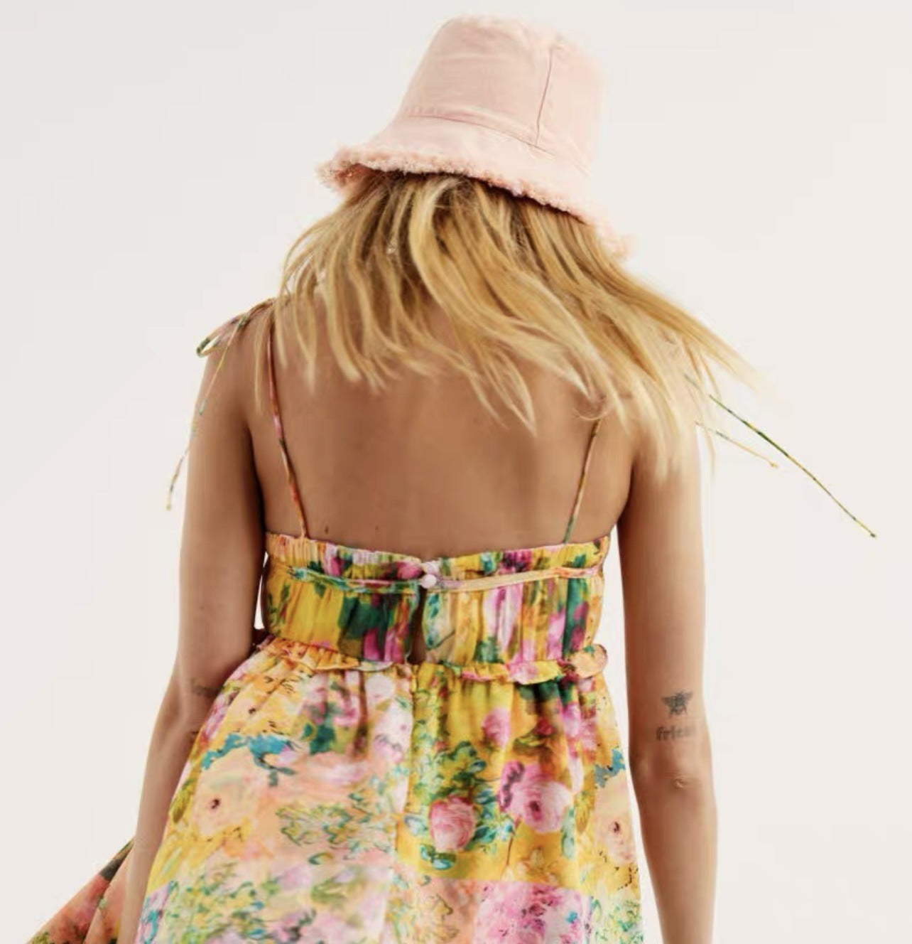 Flowers Print Suspender Summer Dress