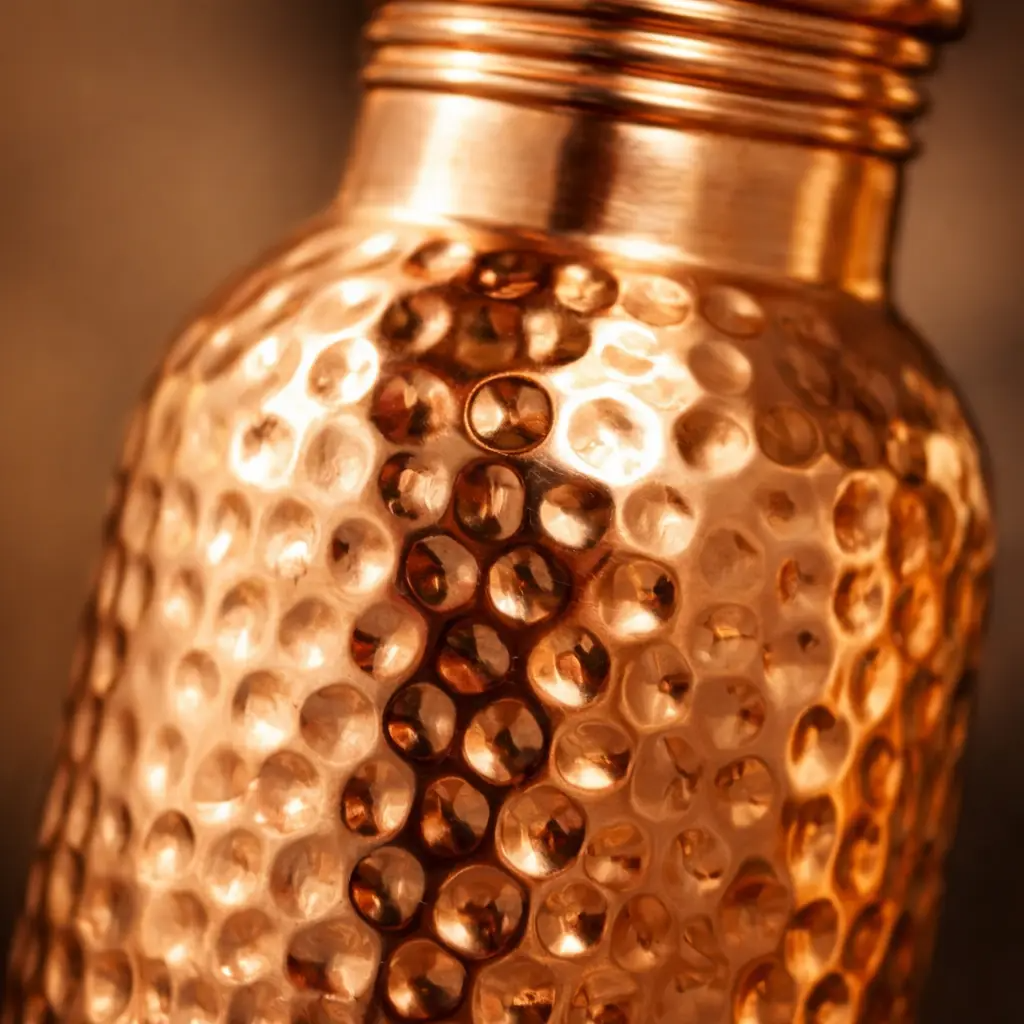 Hammered copper water bottle, 600 ml – view 3