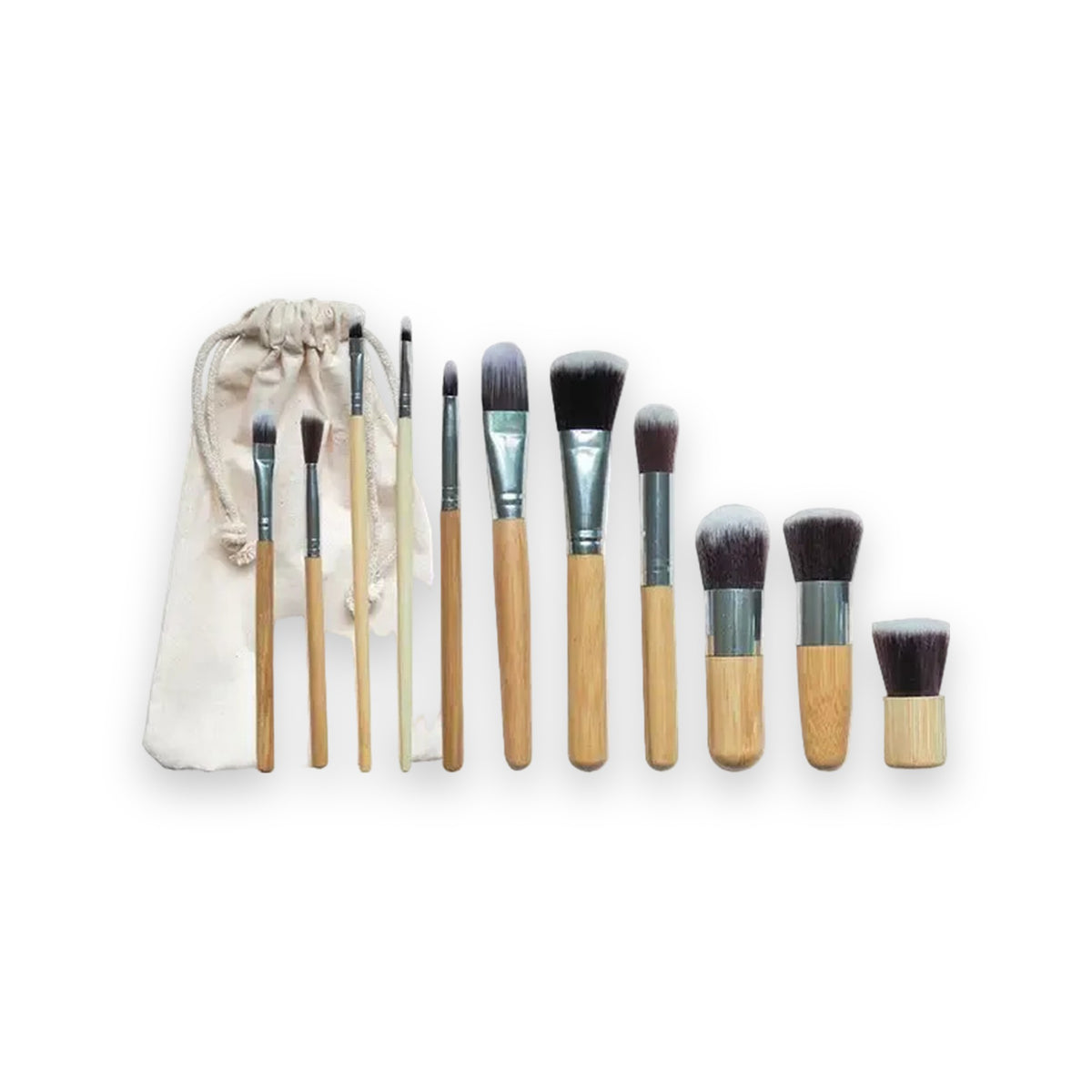 Bamboo Makeup Brush Set – 11 Pieces
