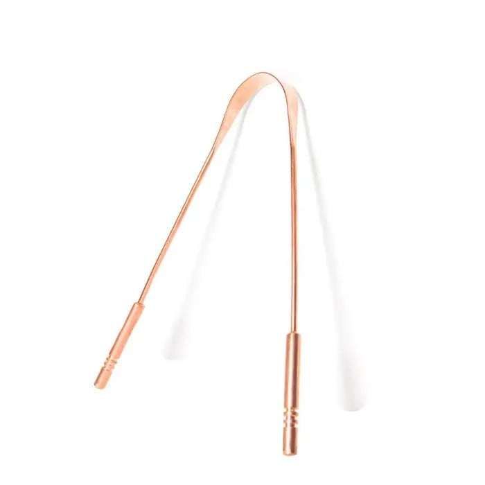 Copper tongue cleaner with double handle